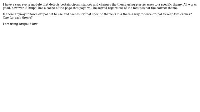 Drupal: Drupal $custom_theme caching issues? смотреть онлайн