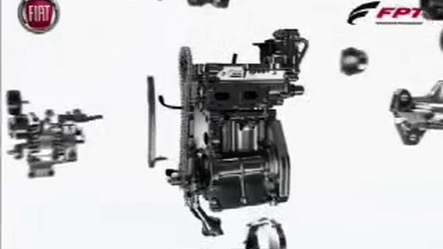 Fiat 500 TwinAir 85 HP two-cylinder engine CGI смотреть онлайн