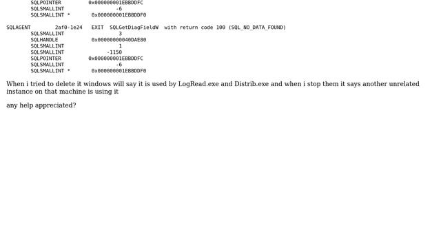 distrb.exe & Logread.exe using huge SQL.txt file in C:UserssqlsrvacctAppDataLocalTemp folder смотреть онлайн