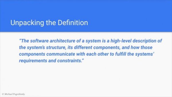Introduction to Software Architecture & Design of Modern Large Scale Systems