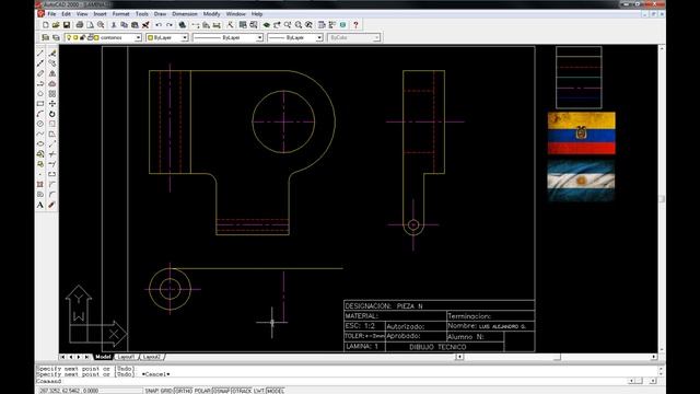 autocad 2000...lamina 1 parte 3...PLFYmens... смотреть онлайн