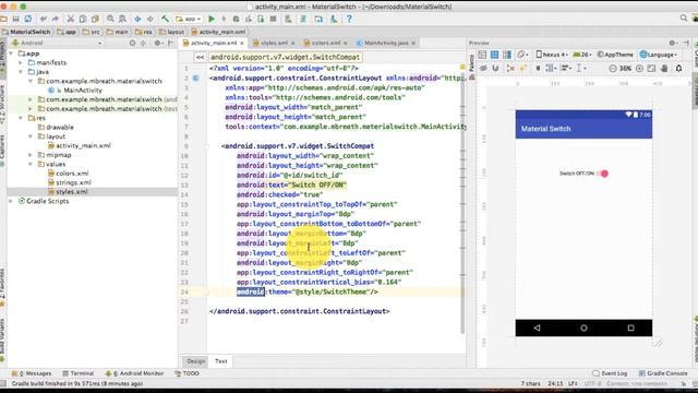 22 Android Material Design- Android Switch Control Design смотреть онлайн