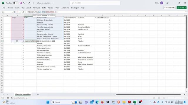 Excel Nested IF, Index, Filter, ROWS Bill of materials. смотреть онлайн