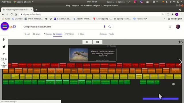 Brick Breaker on Google (Atari Breakout) смотреть онлайн