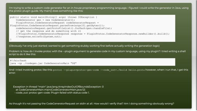 How to write a custom Protobuf CodeGenerator in Java смотреть онлайн
