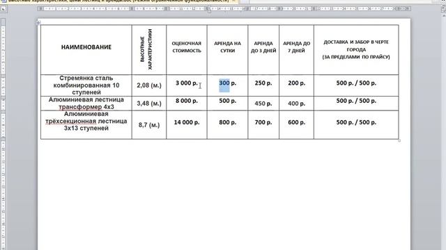 Как рассчитать стоимость аренды лестницы / стремянки смотреть онлайн