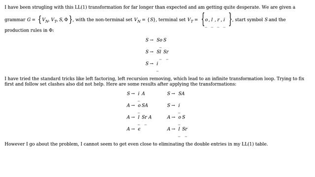 Conversion of ambiguous left recursive grammar to LL(1) смотреть онлайн