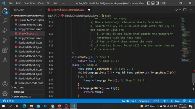 [Java] Singly Circular Linked List - Searching Elements смотреть онлайн