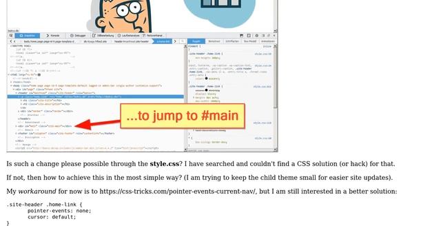 Wordpress: Set a link in child theme style.css to jump to #main смотреть онлайн