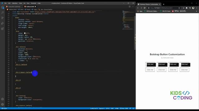 Button Hover Animation | Bootstrap Button Customization with Source code смотреть онлайн
