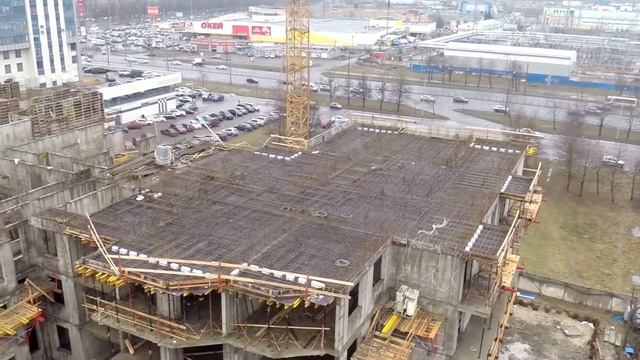 Ход строительства ЖК "Кремлевские звезды" в Московском районе Санкт-Петербурга. Февраль 2017 года смотреть онлайн