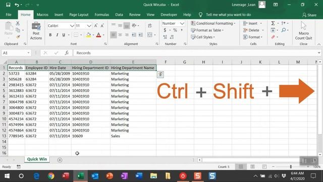 Excel Ctrl Shift Arrows [Quick Win!!!] смотреть онлайн