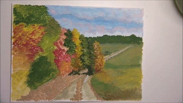 #art #artist Рисуем пейзаж гуашью (watercolor) Осенний пейзаж (2020) смотреть онлайн