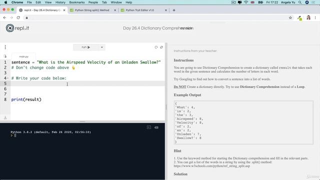 [Interactive Coding Exercise] Dictionary Comprehension 1 | The Complete Python Pro Bootcamp for 202 смотреть онлайн