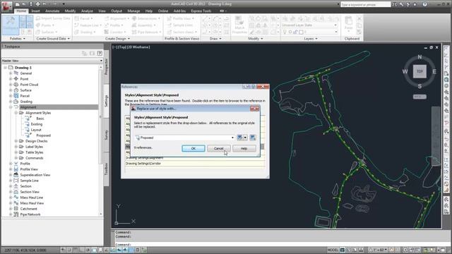 Finding and Replacing Styles. AutoCAD Civil 3D 2012 смотреть онлайн