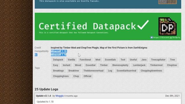 How to Get 'Timber' / Tree Capitator with NO MODS - Minecraft Java смотреть онлайн