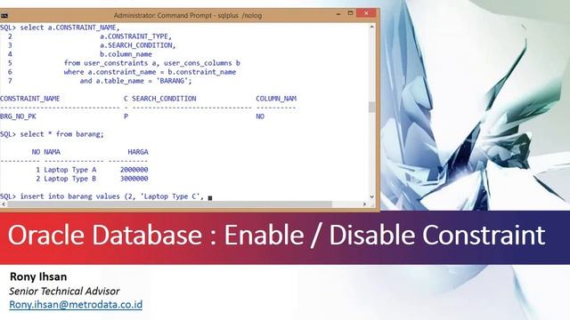 Oracle Enable Disable Constraint By Rony Ihsan смотреть онлайн