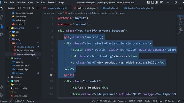 Laravel Multiple Uploads : Updating Images (Part - 2) смотреть онлайн