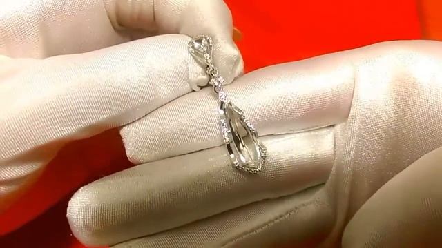 Серьги длинные из серебра с горным хрусталем и фианитами Sokolov 92021520 смотреть онлайн