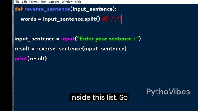Reverse a Sentence by Words in Python | Reverse a Sentence| #python #coding #programming #interview смотреть онлайн