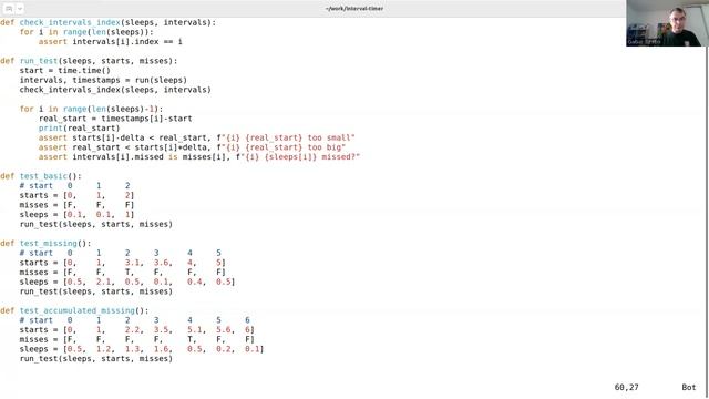 Adding tests to the interval-timer Python module смотреть онлайн