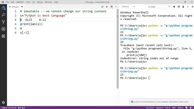 Lecture 21 :- Strings (part-1) || Python-3 || LearningStrome Academy смотреть онлайн