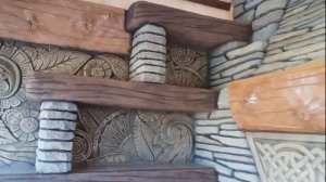 Барбекю и камины. Оформление,  декоративная штукатурка из цемента.