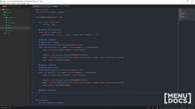 Discord.py Bot Tutorial - Moderation (Episode #8) | MenuDocs смотреть онлайн