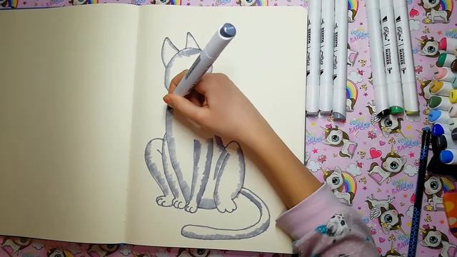 Рисунок КОТИК/ как нарисовать котика/детский рисунок смотреть онлайн