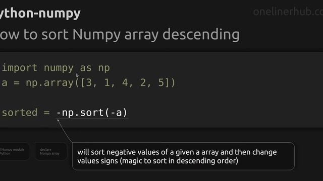 How to sort Numpy array descending смотреть онлайн