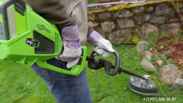 Greenworks G-MAX 40V DigiPro GD40BC. Бесщёточный аккумуляторный триммер Гринворкс. Обзор review смотреть онлайн