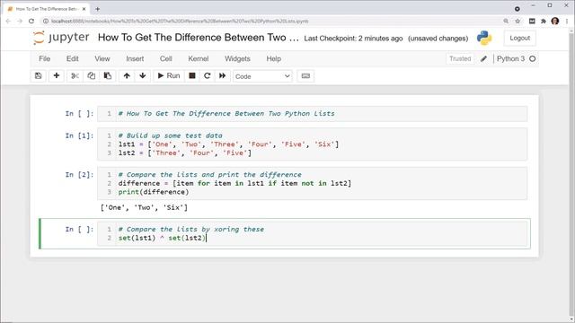 How to get the difference between two Python Lists смотреть онлайн