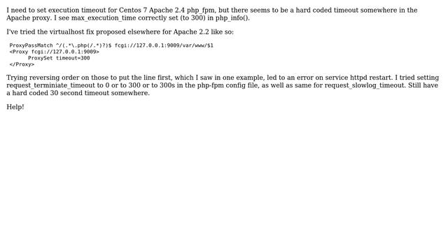 Centos 7 Apache 2.4 php_fpm 30 second timeout (2 Solutions!!) смотреть онлайн