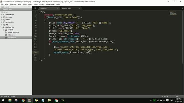 PHP and MYSQLI how to upload zip and rar to database and folder [part 03 upload] смотреть онлайн