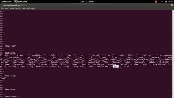 Python AttributeError: 'NoneType' object has no attribute 'upper'