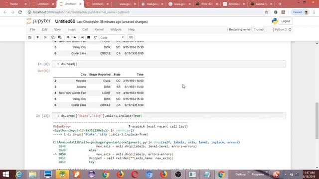 Dropping multiple columns from a dataframe смотреть онлайн