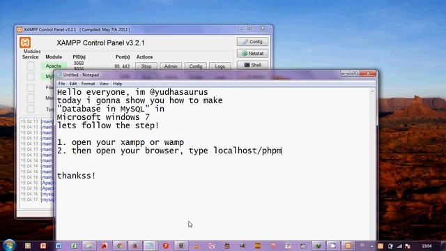 How to create Database in MySQL in Ms Windows 7 смотреть онлайн