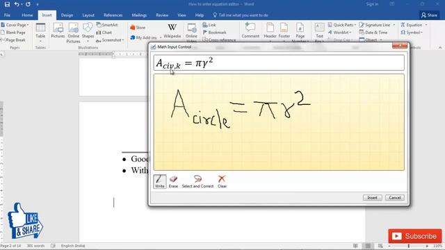 3 different ways to type equation in Ms Word: GUI, Ink Equation & Math Auto correct (like LaTeX) смотреть онлайн