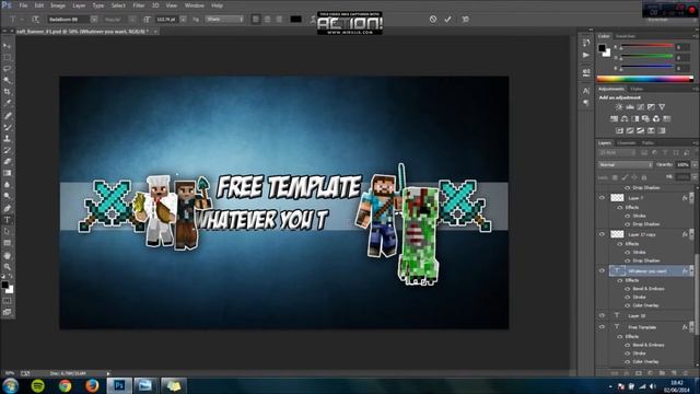 Adobe Photoshop - Minecraft Banner Template смотреть онлайн