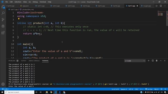 Inline Functions, Default Arguments & Constant Arguments in C++ | C++ Tutorials for Beginners #17 смотреть онлайн