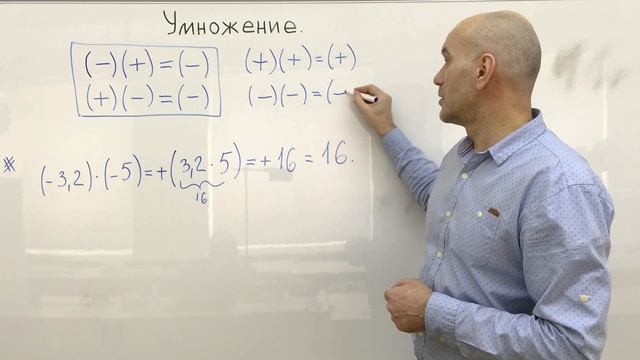 Умножение чисел с разными знаками смотреть онлайн