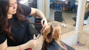 Стрижка каскад на среднюю длину волос, стрижка слоями, volume top, коммерческие стрижки