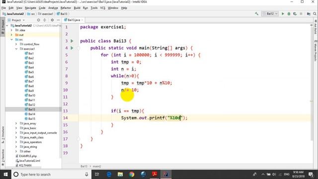 Bài tập Java - Bài 1.13: Tìm các số thuận nghịch có n chữ số смотреть онлайн