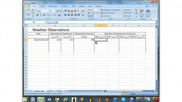 Using Excel Template for Station Obs смотреть онлайн