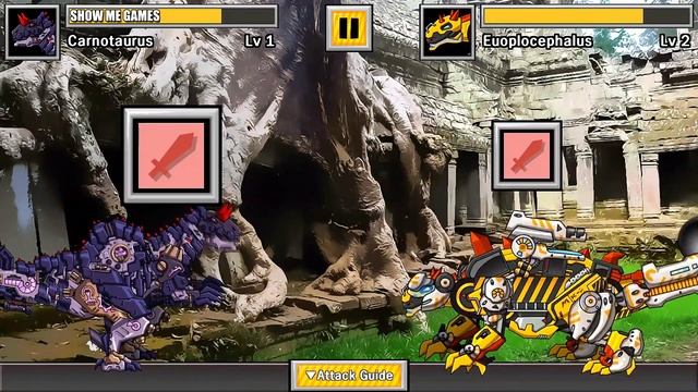 Dino Robot Battle Arena | Euoplocephalus Weightlessness | Show Me Games смотреть онлайн