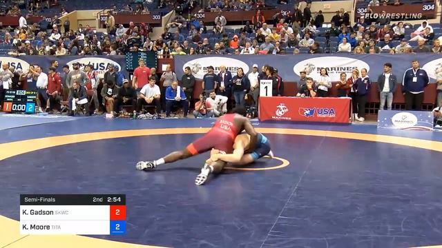 97 Kg Semifinal Kyven Gadson Sunkist Kids Wrestling Club Vs Kollin Moore Titan Mercury Wrestling C смотреть онлайн