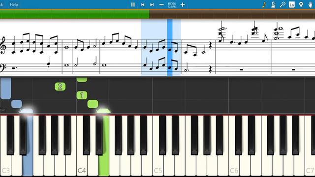 Mo Li Hua, Jasmine Flower (Chinese Folk Song) - Synthesia Piano + Sheet Music смотреть онлайн