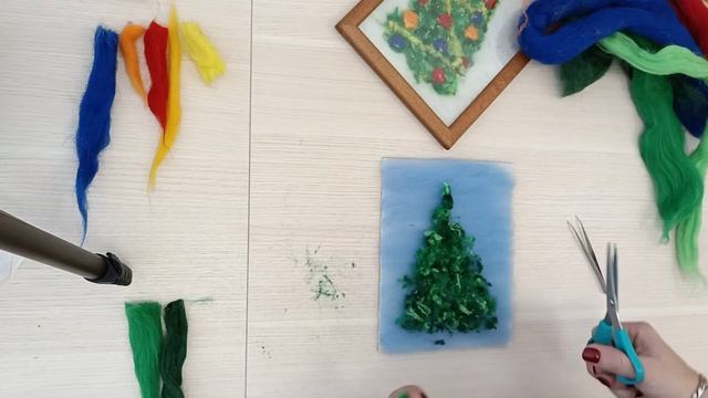 Мастер-класс "Новогодняя ёлочка" в технике шерстяная акварель смотреть онлайн