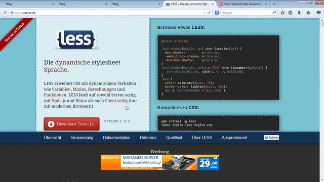 One-Page-Webseiten mit Bootstrap, LESS und Sass Tutorial: LESS und Sass – Überblick |video2brain.co смотреть онлайн