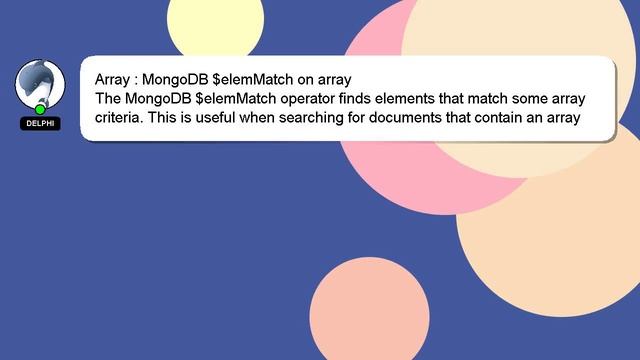 Array : MongoDB $elemMatch on array смотреть онлайн